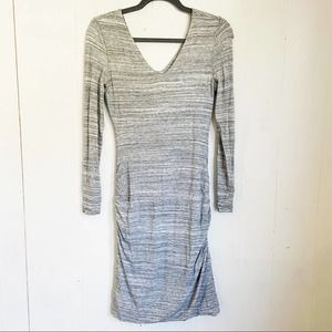 Banana Republic Long Sleeve Ruched Gray Dress